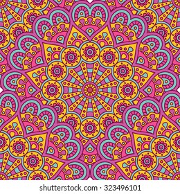 Seamless pattern. Vintage decorative elements. Hand drawn background. Islam, Arabic, Indian, ottoman motifs.