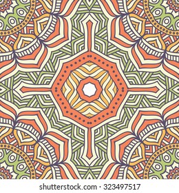 Seamless pattern. Vintage decorative elements. Hand drawn background. Islam, Arabic, Indian, ottoman motifs.