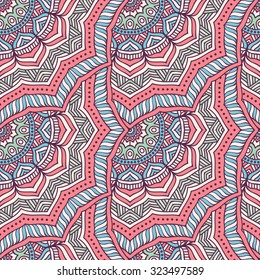 Seamless pattern. Vintage decorative elements. Hand drawn background. Islam, Arabic, Indian, ottoman motifs.