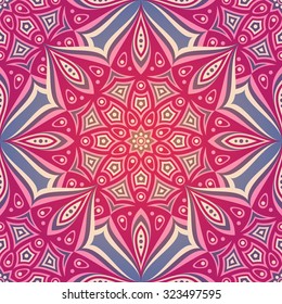 Seamless pattern. Vintage decorative elements. Hand drawn background. Islam, Arabic, Indian, ottoman motifs.