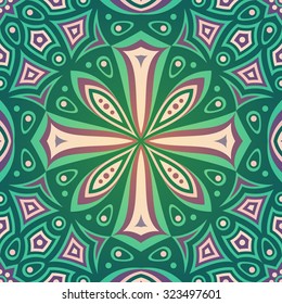 Seamless pattern. Vintage decorative elements. Hand drawn background. Islam, Arabic, Indian, ottoman motifs.