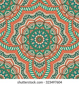 Seamless pattern. Vintage decorative elements. Hand drawn background. Islam, Arabic, Indian, ottoman motifs.