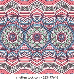 Seamless pattern. Vintage decorative elements. Hand drawn background. Islam, Arabic, Indian, ottoman motifs.