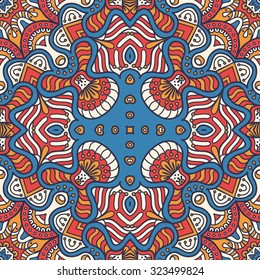 Seamless pattern. Vintage decorative elements. Hand drawn background. Islam, Arabic, Indian, ottoman motifs.