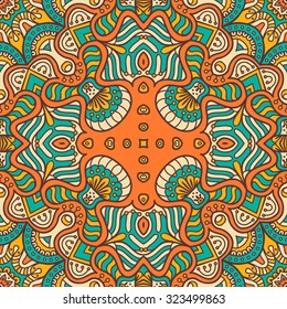 Seamless pattern. Vintage decorative elements. Hand drawn background. Islam, Arabic, Indian, ottoman motifs.