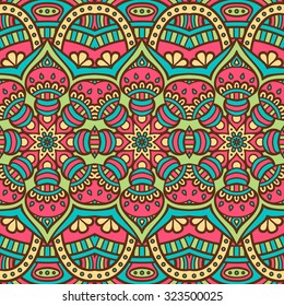 Seamless pattern. Vintage decorative elements. Hand drawn background. Islam, Arabic, Indian, ottoman motifs.