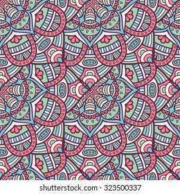 Seamless pattern. Vintage decorative elements. Hand drawn background. Islam, Arabic, Indian, ottoman motifs.