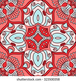 Seamless pattern. Vintage decorative elements. Hand drawn background. Islam, Arabic, Indian, ottoman motifs.