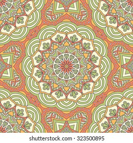 Seamless pattern. Vintage decorative elements. Hand drawn background. Islam, Arabic, Indian, ottoman motifs.