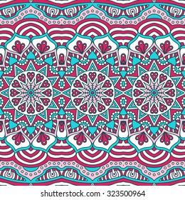 Seamless pattern. Vintage decorative elements. Hand drawn background. Islam, Arabic, Indian, ottoman motifs.