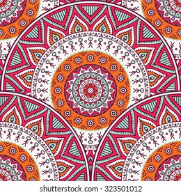 Seamless pattern. Vintage decorative elements. Hand drawn background. Islam, Arabic, Indian, ottoman motifs.