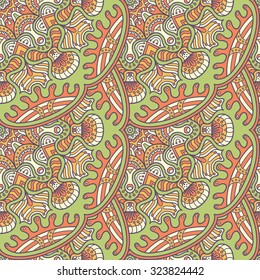 Seamless pattern. Vintage decorative elements. Hand drawn background. Islam, Arabic, Indian, ottoman motifs.