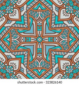 Seamless pattern. Vintage decorative elements. Hand drawn background. Islam, Arabic, Indian, ottoman motifs.