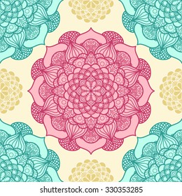 Seamless pattern. Vintage decorative elements. Hand drawn background. Islam, Arabic, Indian, ottoman motifs. Perfect for printing on fabric or paper.