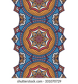 Seamless pattern. Vintage decorative elements. Hand drawn background. Islam, Arabic, Indian, ottoman motifs.