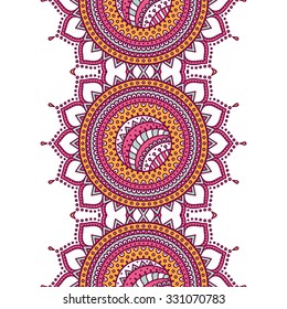 Seamless pattern. Vintage decorative elements. Hand drawn background. Islam, Arabic, Indian, ottoman motifs.