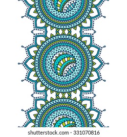 Seamless pattern. Vintage decorative elements. Hand drawn background. Islam, Arabic, Indian, ottoman motifs.