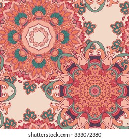 Seamless pattern. Vintage decorative elements. Hand drawn background. Islam, Arabic, Indian, ottoman motifs. 