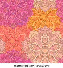 Seamless pattern. Vintage decorative elements. Hand drawn background. Islam, Arabic, Indian, ottoman motifs. Perfect for printing on fabric or paper.