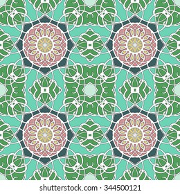 Seamless pattern. Vintage decorative elements. Hand drawn background. Islam, Arabic, Indian, ottoman motifs. Perfect for printing on fabric or paper.