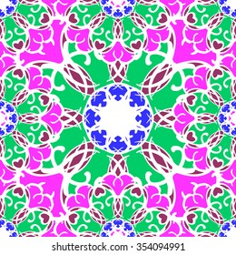 Seamless pattern. Vintage decorative elements. Hand drawn background. Islam, Arabic, Indian, ottoman motifs. Perfect for printing on fabric or paper.