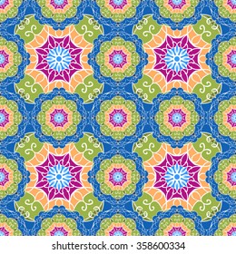 Seamless pattern. Vintage decorative elements. Hand drawn background. Islam, Arabic, Indian, ottoman motifs.