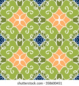 Seamless pattern. Vintage decorative elements. Hand drawn background. Islam, Arabic, Indian, ottoman motifs.