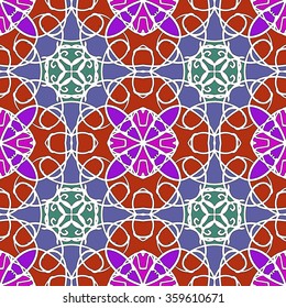 Seamless pattern. Vintage decorative elements. Hand drawn background. Islam, Arabic, Indian, ottoman motifs.