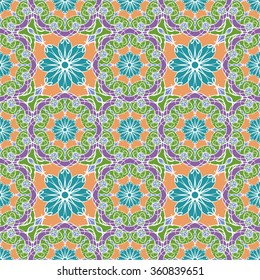 Seamless pattern. Vintage decorative elements. Hand drawn background. Islam, Arabic, Indian, ottoman motifs.