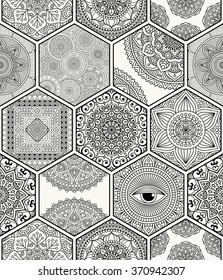 Seamless pattern. Vintage decorative elements. Oriental pattern, vector illustration.  Islam, Arabic, Indian, Turkish, Pakistan, Chinese, Moroccan, Ottoman motifs