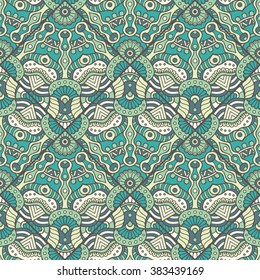 Seamless pattern. Vintage decorative elements. Oriental pattern, vector illustration.  Islam, Arabic, Indian, Turkish, Pakistan, Chinese, Moroccan, Ottoman motifs