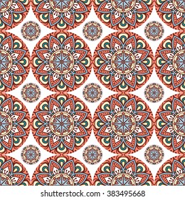 Seamless pattern. Vintage decorative elements. Oriental pattern, vector illustration.  Islam, Arabic, Indian, Turkish, Pakistan, Chinese, Moroccan, Ottoman motifs