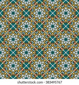 Seamless pattern. Vintage decorative elements. Oriental pattern, vector illustration.  Islam, Arabic, Indian, Turkish, Pakistan, Chinese, Moroccan, Ottoman motifs