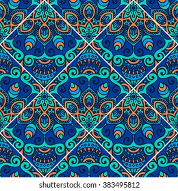 Seamless pattern. Vintage decorative elements. Oriental pattern, vector illustration.  Islam, Arabic, Indian, Turkish, Pakistan, Chinese, Moroccan, Ottoman motifs
