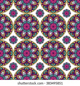 Seamless pattern. Vintage decorative elements. Oriental pattern, vector illustration.  Islam, Arabic, Indian, Turkish, Pakistan, Chinese, Moroccan, Ottoman motifs