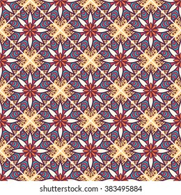 Seamless pattern. Vintage decorative elements. Oriental pattern, vector illustration.  Islam, Arabic, Indian, Turkish, Pakistan, Chinese, Moroccan, Ottoman motifs