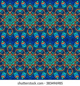 Seamless pattern. Vintage decorative elements. Oriental pattern, vector illustration.  Islam, Arabic, Indian, Turkish, Pakistan, Chinese, Moroccan, Ottoman motifs