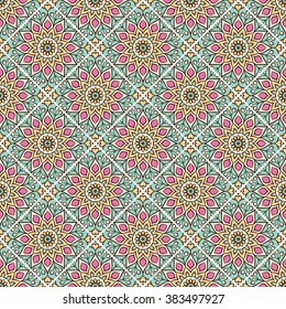 Seamless pattern. Vintage decorative elements. Oriental pattern, vector illustration.  Islam, Arabic, Indian, Turkish, Pakistan, Chinese, Moroccan, Ottoman motifs