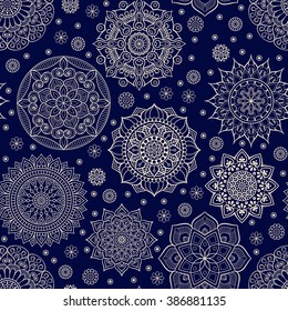 Seamless pattern. Vintage decorative elements. Oriental pattern, vector illustration.  Islam, Arabic, Indian, Turkish, Pakistan, Chinese, Moroccan, Ottoman motifs