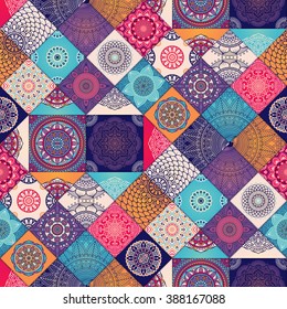 Seamless pattern. Vintage decorative elements. Oriental pattern, vector illustration.  Islam, Arabic, Indian, Turkish, Pakistan, Chinese, Moroccan, Ottoman motifs