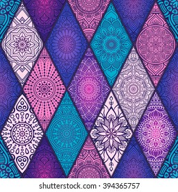 Seamless pattern. Vintage decorative elements. Hand drawn background. Islam, Arabic, Indian, ottoman motifs. Perfect for printing on fabric or paper.
