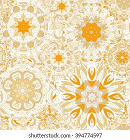 Seamless pattern. Vintage decorative elements. Hand drawn background. Islam, Arabic, Indian, ottoman motifs. Perfect for printing on fabric or paper.