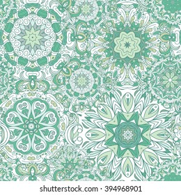 Seamless pattern. Vintage decorative elements. Hand drawn background. Islam, Arabic, Indian, ottoman motifs. Perfect for printing on fabric or paper.