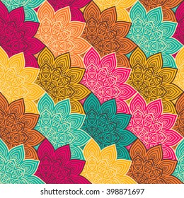 Seamless pattern. Vintage decorative elements. Hand drawn background. Islam, Arabic, Indian, ottoman motifs. Perfect for printing on fabric or paper