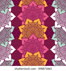 Seamless pattern. Vintage decorative elements. Hand drawn background. Islam, Arabic, Indian, ottoman motifs. Perfect for printing on fabric or paper