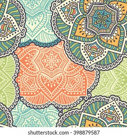 Seamless pattern. Vintage decorative elements. Hand drawn background. Islam, Arabic, Indian, ottoman motifs. Perfect for printing on fabric or paper