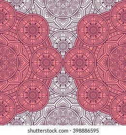 Seamless pattern. Vintage decorative elements. Hand drawn background. Islam, Arabic, Indian, ottoman motifs. Perfect for printing on fabric or paper