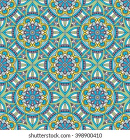 Seamless pattern. Vintage decorative elements. Hand drawn background. Islam, Arabic, Indian, ottoman motifs. Perfect for printing on fabric or paper