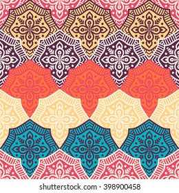 Seamless pattern. Vintage decorative elements. Hand drawn background. Islam, Arabic, Indian, ottoman motifs. Perfect for printing on fabric or paper