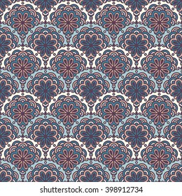 Seamless pattern. Vintage decorative elements. Hand drawn background. Islam, Arabic, Indian, ottoman motifs. Perfect for printing on fabric or paper